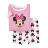 Pyjama Deux Pièces T-shirt Rose Et Short Blanc Motif Minnie -Mode Pyjamas Magasin pyjama deux pieces t shirt rose et short blanc motif minnie