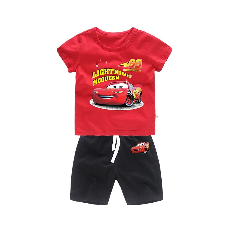 Pyjama Deux Pièces T-shirt Rouge Et Short Noir Motif Cars 3 Pyjama Deux Pièces T-shirt Rouge Et Short Noir Motif Cars