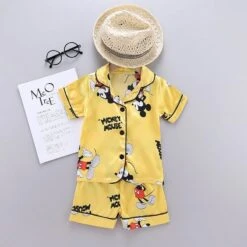 Pyjama Disney D’été Pour Enfant Mickey Jaune