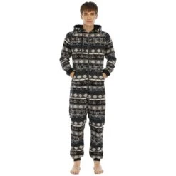 Pyjama En Flanelle Avec Fermeture éclair -Mode Pyjamas Magasin pyjama en flanelle avec fermeture eclair ivoire l