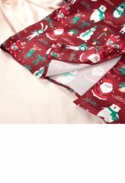 Pyjama En Satin Rouge à Manches Courtes Pour Femme -Mode Pyjamas Magasin pyjama en satin rouge a manches courtes pour femme 2