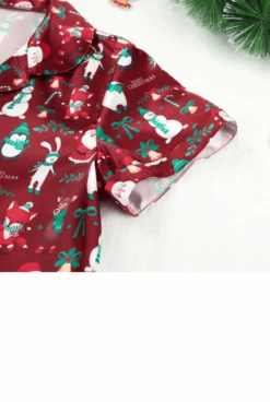 Pyjama En Satin Rouge à Manches Courtes Pour Femme -Mode Pyjamas Magasin pyjama en satin rouge a manches courtes pour femme 3