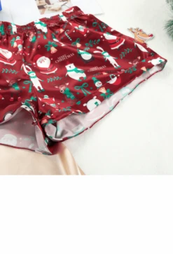Pyjama En Satin Rouge à Manches Courtes Pour Femme -Mode Pyjamas Magasin pyjama en satin rouge a manches courtes pour femme 5