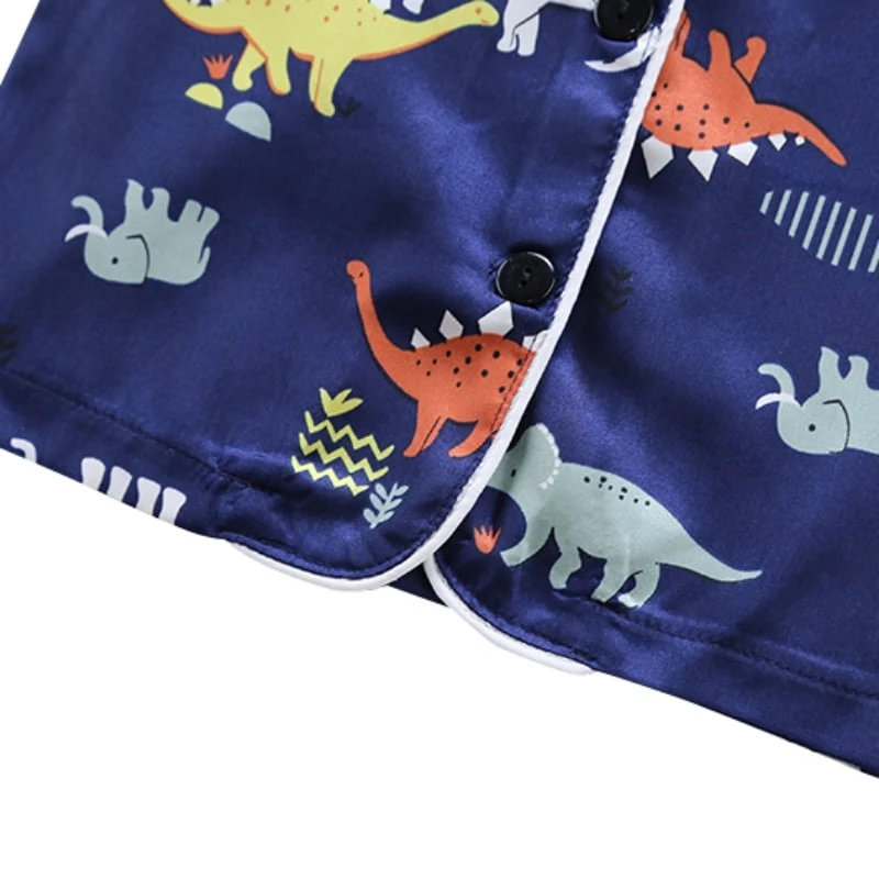 Pyjama Enfant Dinosaure Pour Garçon En Coton Bleu 6 Pyjama Enfant Dinosaure Pour Garçon En Coton Bleu – Image 4