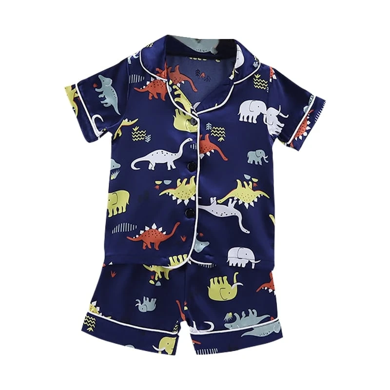 Pyjama Enfant Dinosaure Pour Garçon En Coton Bleu 3 Pyjama Enfant Dinosaure Pour Garçon En Coton Bleu