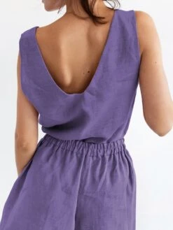 Pyjama été Femme Violet En Coton -Mode Pyjamas Magasin pyjama ete femme violet en coton 3