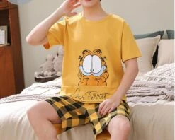 Pyjama Garfield D’été à Manches Courtes Pour Hommes -Mode Pyjamas Magasin pyjama garfield d ete a manches courtes pour hommes