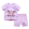 Pyjama Violet Rose Deux Pièces T-shirt Et Short Motif Lapin En Coton -Mode Pyjamas Magasin pyjama jaune raye blanc en coton a manches courtes 8