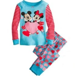 Pyjama Manches Longues à Motif Mickey Et Minnie