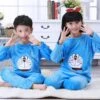 Pyjama En Flanelle à Manches Longues Avec Imprimé Doraemon Pour Enfant -Mode Pyjamas Magasin pyjama marron en flanelle polaire pour enfant 14
