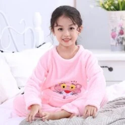 Pyjama En Flanelle Avec Imprimé Pink Panther Pour Fille