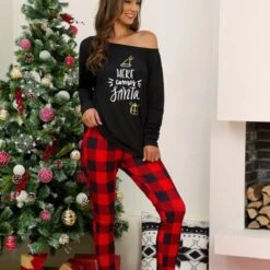 Pyjama Noel Pour Femme à Carreaux -Mode Pyjamas Magasin pyjama noel pour femme a carreaux 3