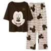 Pyjama Noir Mickey En Coton Pour Femmes -Mode Pyjamas Magasin pyjama noir mickey en coton pour femmes
