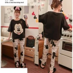 Pyjama Noir Mickey En Coton Pour Femmes 8 Pyjama Noir Mickey En Coton Pour Femmes -Mode Pyjamas Magasin pyjama noir mickey en coton pour femmes 3