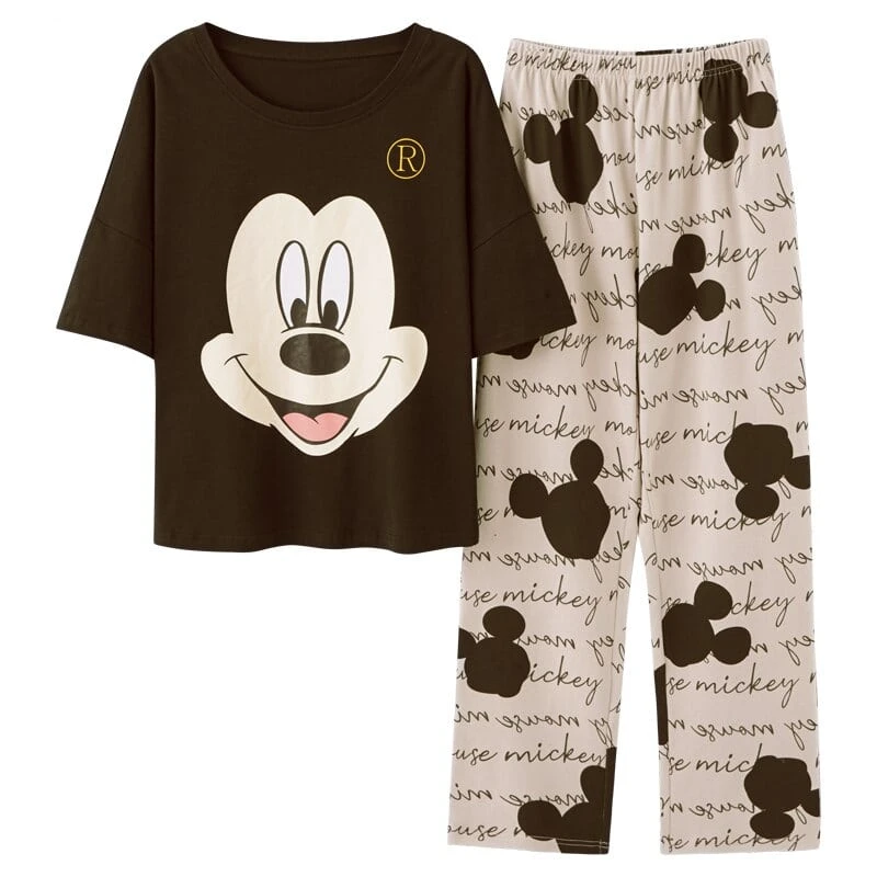 Pyjama Noir Mickey En Coton Pour Femmes 3 Pyjama Noir Mickey En Coton Pour Femmes