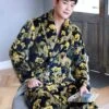Pyjama Peignoir En Flanelle Avec Imprimé Dragon Pour Homme -Mode Pyjamas Magasin pyjama peignoir a carreaux en flanelle pour homme 9
