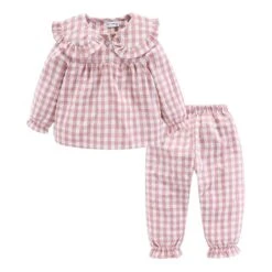 Pyjama Pour Enfant à Carreaux -Mode Pyjamas Magasin pyjama pour enfant a carreaux rose 3ans