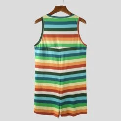 Pyjama Rayé En Combinaison Avec Col Rond Pour Homme -Mode Pyjamas Magasin pyjama raye en combinaison avec col rond pour homme 5