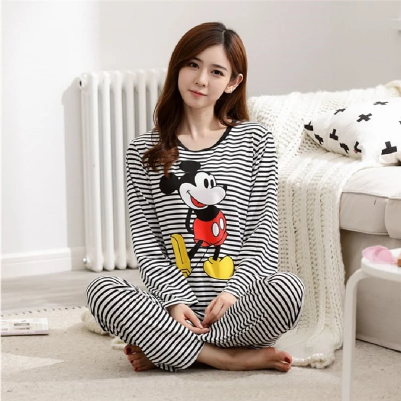 Pyjama Rayé Mickey Pour Femmes 3 Pyjama Rayé Mickey Pour Femmes
