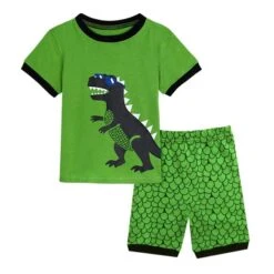 Pyjama T-shirt Et Short à Motif Dinosaure Pour Garçon