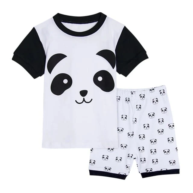 Pyjama T-shirt Polo Et Short à Motif Panda 3 Pyjama T-shirt Polo Et Short à Motif Panda