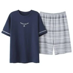 Pyjama T-shirt Et Short Avec Inscription Always Smiling Pour Hommes