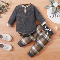 Tenue 2 Pièces à Manches Longues Pour Bébé -Mode Pyjamas Magasin tenue 2 pieces a manches longues pour bebe 4